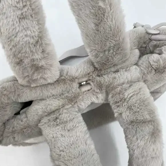 Nike Gray White Fuzzy Tote Bag | Nylon & Polyester Tote, OS - Picture 5 of 8